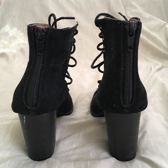 Black lace up peep toes - Picture 4 of 4